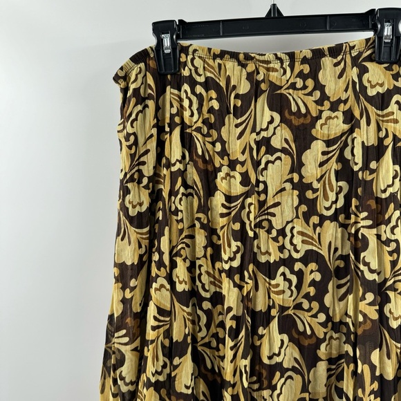 Hillard & Hanson Vintage Paisley Midi Skirt – Brown/Tan/Beige, Size Medium - Picture 2 of 6